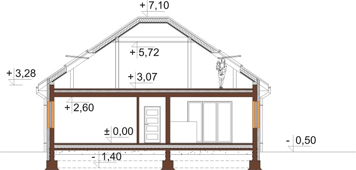 Projekt domu L-6685 - przekrój