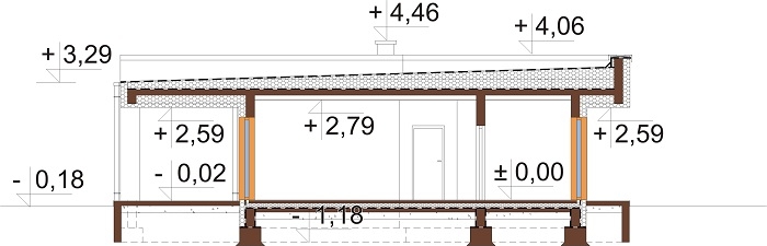 Projekt domu L-6701 - przekrój