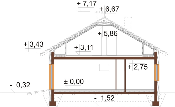 Projekt domu DM-6693 - przekrój