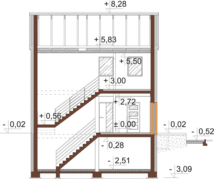 Projekt domu DM-6652 - przekrój