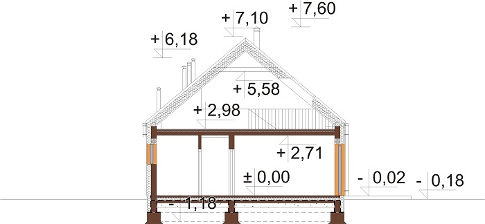 Projekt domu DM-6705 - przekrój