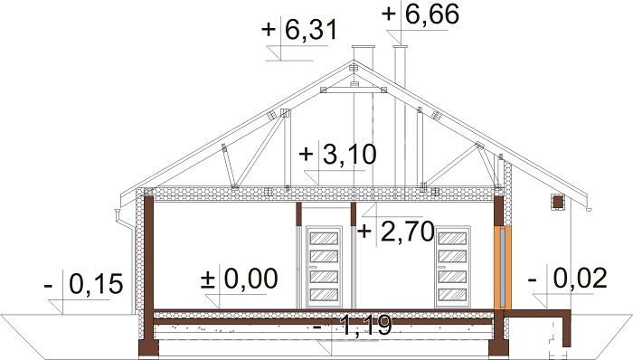 Projekt domu DM-6718 - przekrój