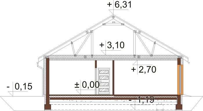 Projekt domu DM-6718 - przekrój