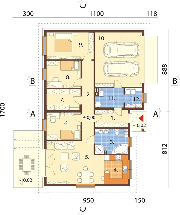 Projekt domu DM-6718 - rzut