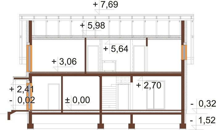 Projekt domu DM-6713 - przekrój