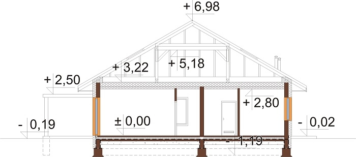 Projekt domu DM-6726 - przekrój