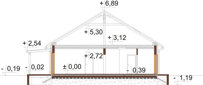 Projekt domu L-6730 - przekrój