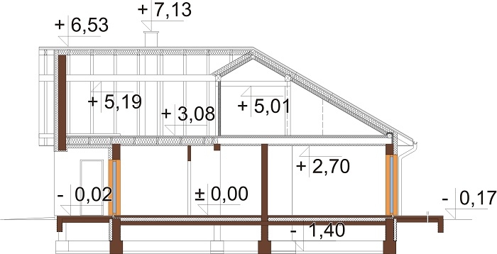 Projekt domu DM-6712 - przekrój