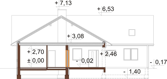 Projekt domu DM-6712 - przekrój