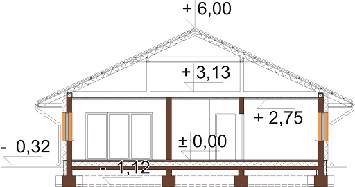 Projekt domu DM-6604 B - przekrój