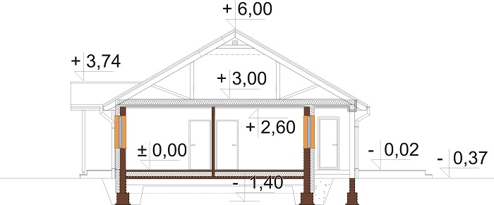 Projekt domu DM-6721 - przekrój