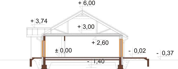 Projekt domu DM-6721 - przekrój