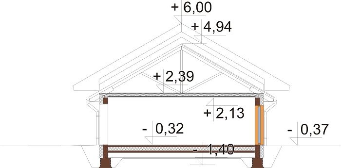 Projekt domu DM-6721 - przekrój