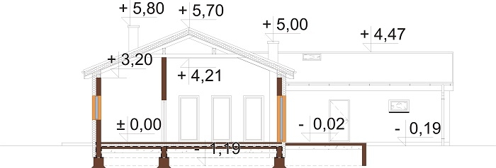 Projekt domu DM-6732 - przekrój