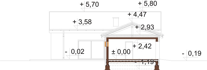 Projekt domu DM-6732 - przekrój