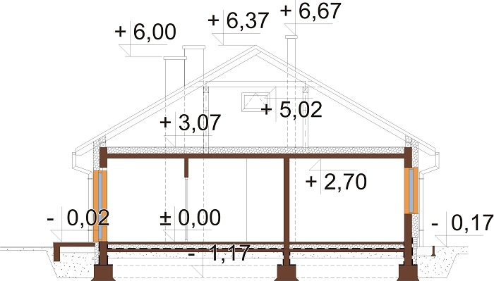 Projekt domu DM-6733 - przekrój