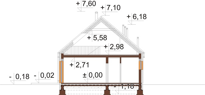 Projekt domu L-6705 - przekrój