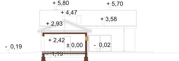 Projekt domu L-6732 - przekrój