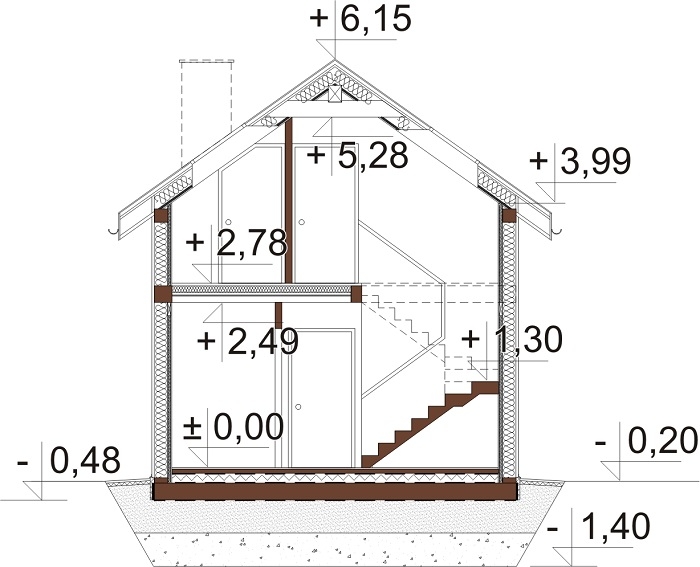 Projekt domu DM-6736 - przekrój