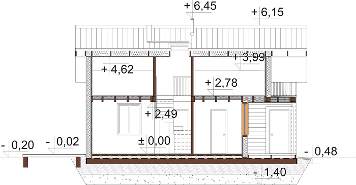 Projekt domu DM-6736 - przekrój