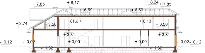 Projekt LK-121 - przekrój