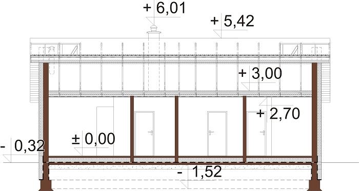 Projekt domu DM-6616 B - przekrój