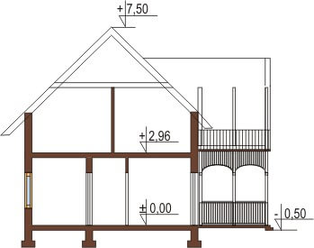 Projekt domu DM-5570 - przekrój