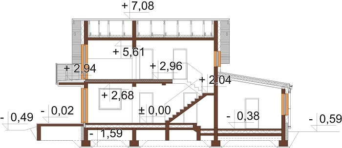 Projekt domu DM-6716 - przekrój