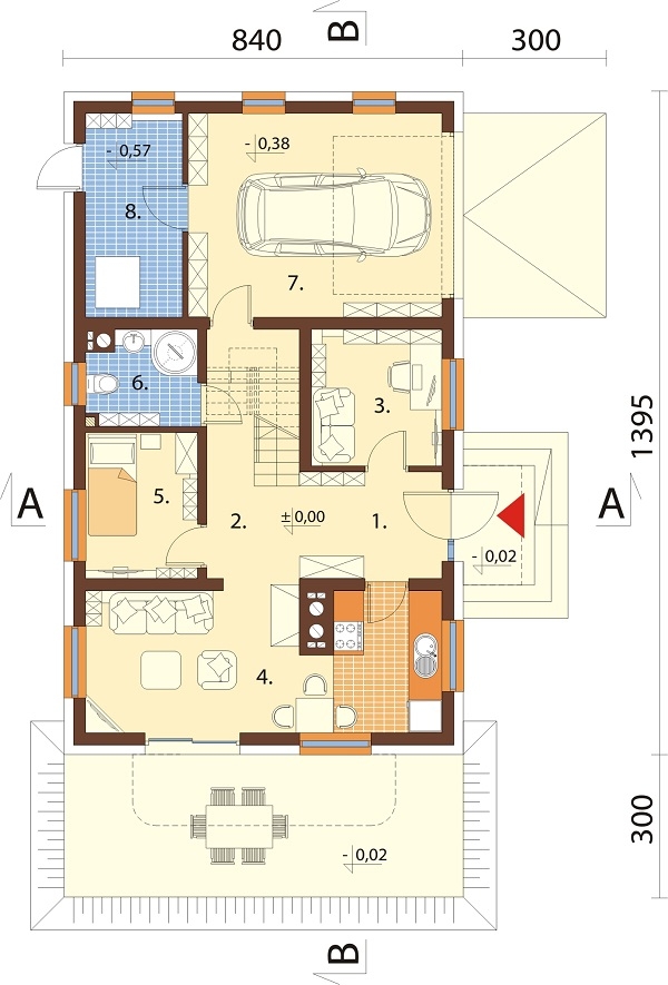 Projekt domu DM-6716 - rzut