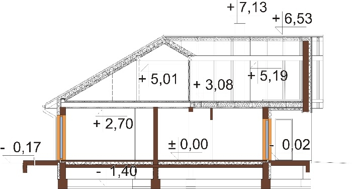 Projekt domu L-6712 - przekrój
