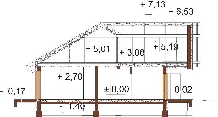 Projekt domu L-6712 - przekrój