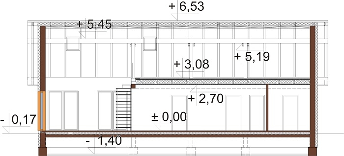 Projekt domu L-6712 - przekrój