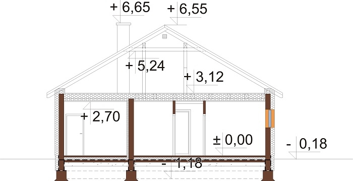 Projekt domu DM-6708 - przekrój