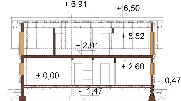 Projekt domu DM-6737 - przekrój