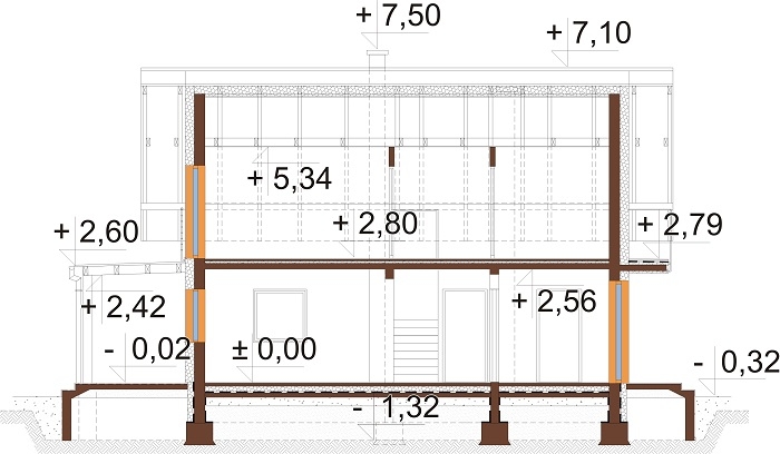 Projekt domu DM-6720 - przekrój