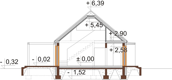 Projekt domu DM-6695 - przekrój