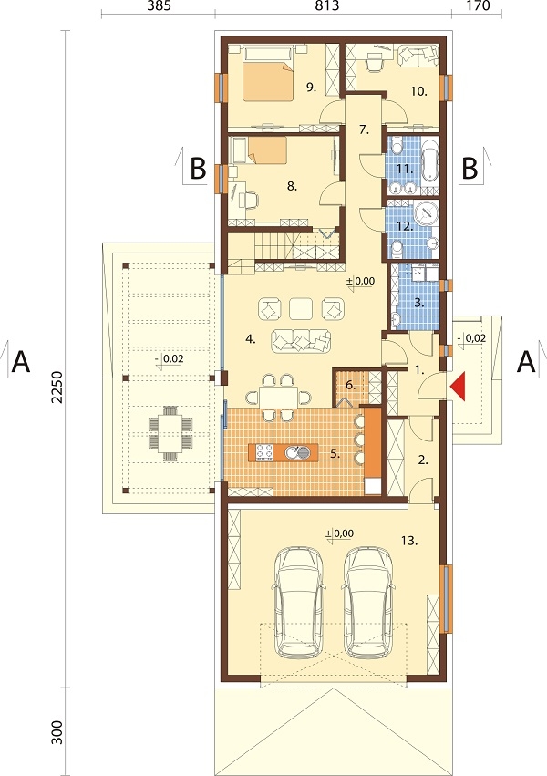 Projekt domu DM-6695 - rzut