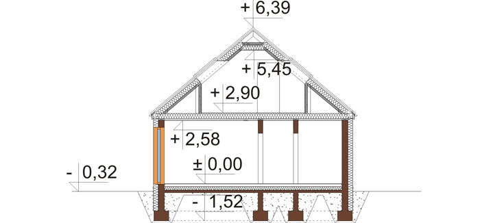 Projekt domu DM-6695 - przekrój