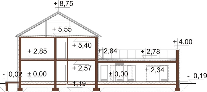 Projekt domu DM-6738 - przekrój