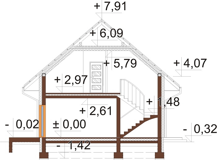 Projekt domu DM-6739 - przekrój