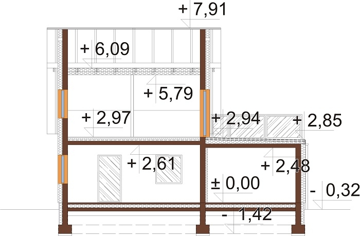 Projekt domu DM-6739 - przekrój