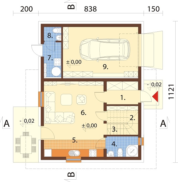 Projekt domu DM-6739 - rzut