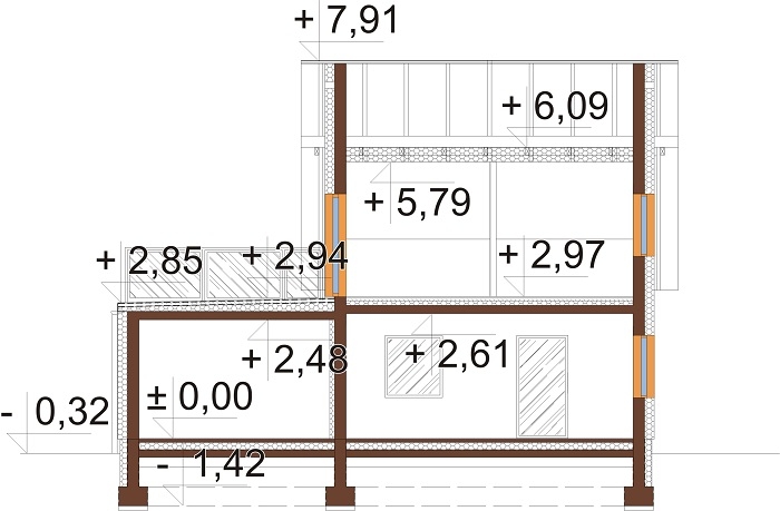 Projekt domu L-6739 - przekrój