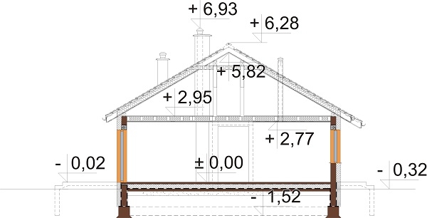 Projekt domu L-6741 - przekrój