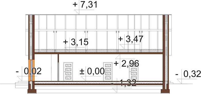 Projekt domu DM-6744 - przekrój