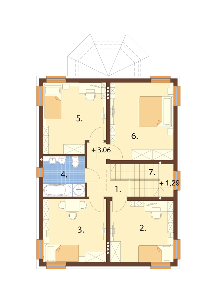 Projekt domu DM-6742 - rzut