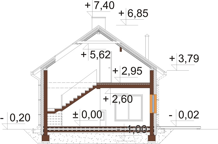 Projekt domu DM-6746 - przekrój