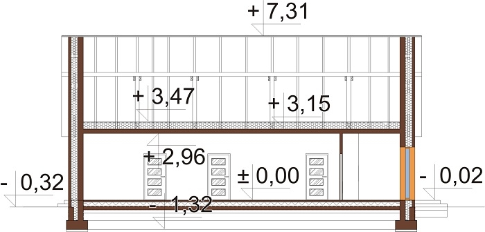 Projekt domu L-6744 - przekrój