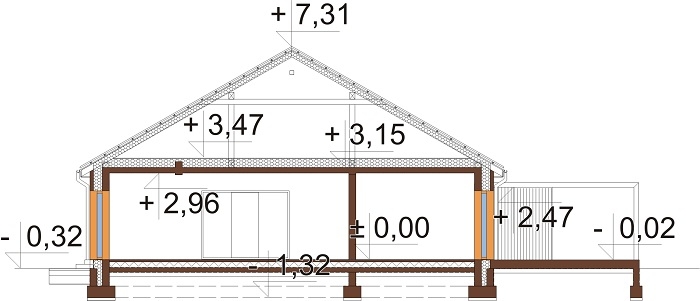 Projekt domu L-6744 - przekrój