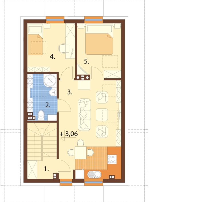 Projekt domu DM-6749 - rzut